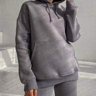 Damen bequemer Kapuzenpullover aus weichem Baumwollmix WW