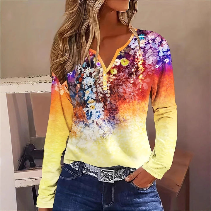 W&W Mode | Floral Rundhals Langarmshirt