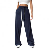 Damen Bequeme und lässige Freizeithose mit weitem Schnitt und elastischem Bund WW