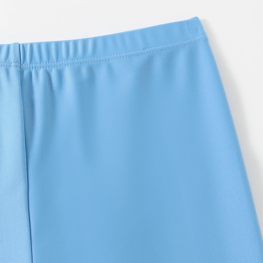 Damen Sportliches Schwimmanzug-Set mit langärmligem Oberteil und figurbetonenden Leggings WW