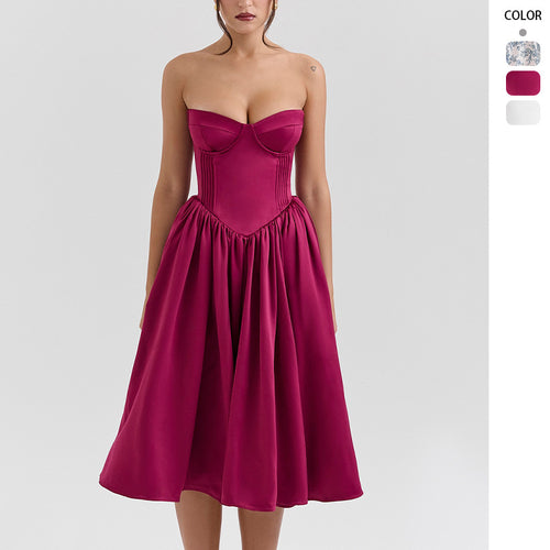 Damen Abendkleid mit strapless Design und voluminösem Rock WW