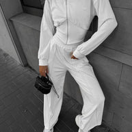Damen Sportliches Loungewear-Set mit Kapuze und elastischem Bund WW