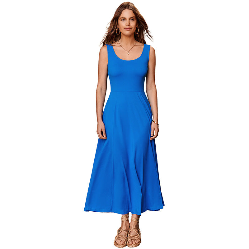 Damen Maxikleid mit seitlichem Schlitz und minimalistischen Trägern WW
