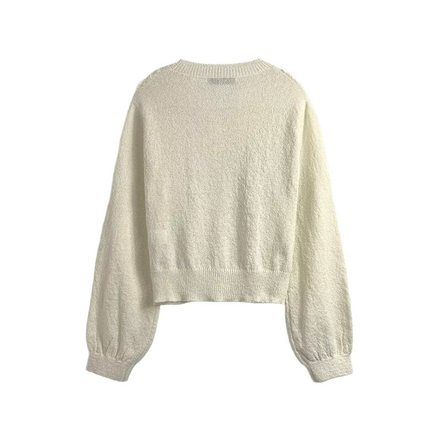 Damen Strickjacke mit aufwendiger Häkelspitze und eleganten Rüschendetails WW