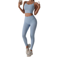 Damen Sportliches Set mit figurbetontem Top und Hochbund-Leggings WW