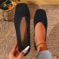 Damen atmungsaktive Ballerinas mit elegantem Lochmuster und rutschfester Sohle WW