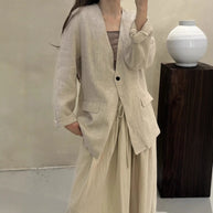 Damen Relaxed Fit Leinen Blazer WW