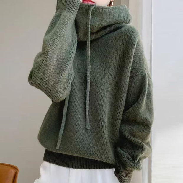 Damen Cozy Hoher Hals Pullover Sweater WW