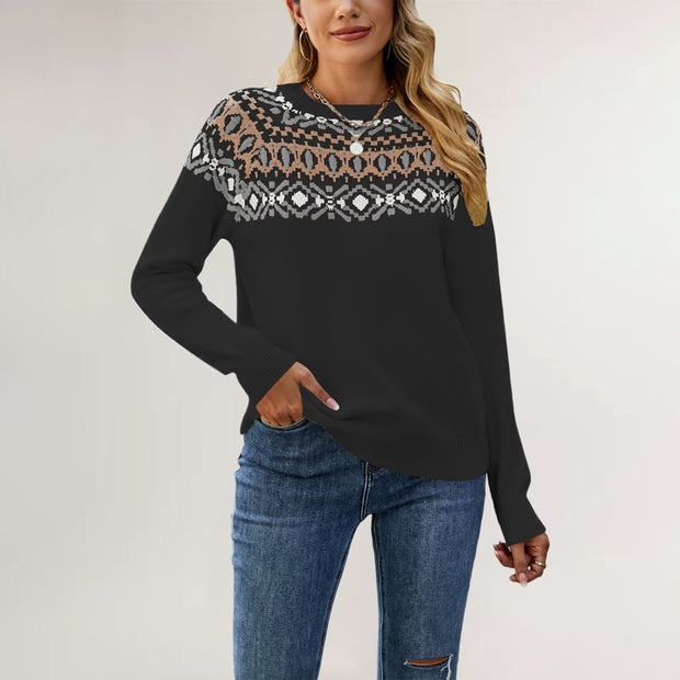 Damen Strickpullover mit trendy Muster WW