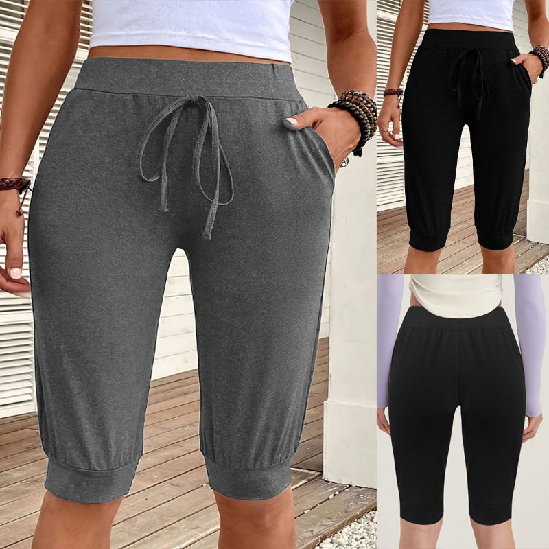 Damen bequeme Jersey-Shorts mit elastischem Bund und praktischen Seitentaschen W&W Mode