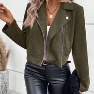 Damen Bikerjacke aus weichsamtem Material WW