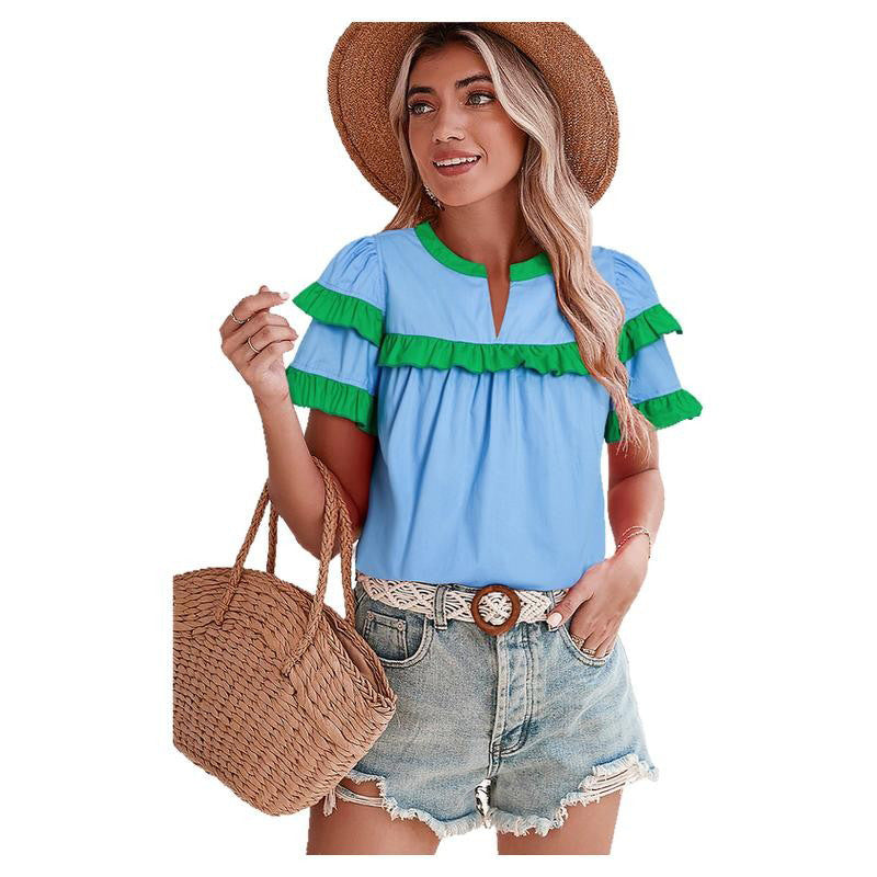 Damen Freizeitbluse mit Rüschendetails und modernen Akzenten WW
