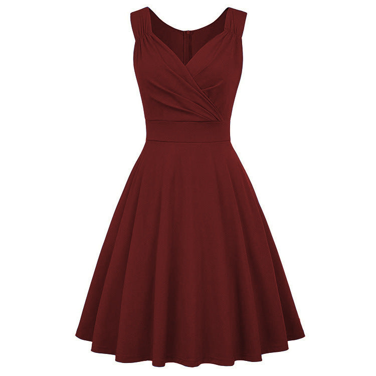 Damen A-Linien Kleid mit elegantem Wickeldesign und taillierter Silhouette WW