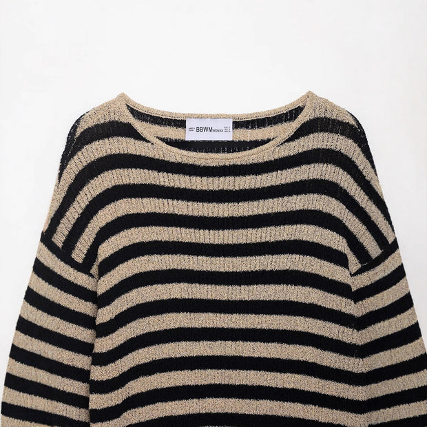 Damen Strickpullover mit stilvollem Streifendessin und weichem Material WW