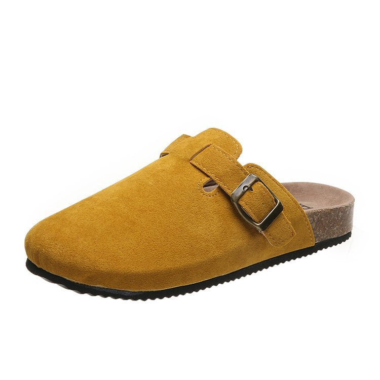 Damen Clogs mit elegantem Lederobermaterial und modischem Schnallen-Design W&W