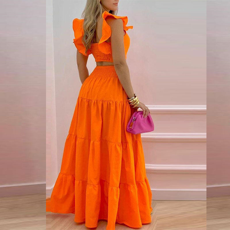 Damen Zweiteiliges Sommer-Outfit mit Volants WW