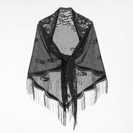Damen Eleganter Chiffon-Schal mit kunstvollen Fransen WW