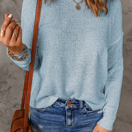 Damen bequemer Strickpullover mit weitem Schnitt und lässiger Silhouette WW