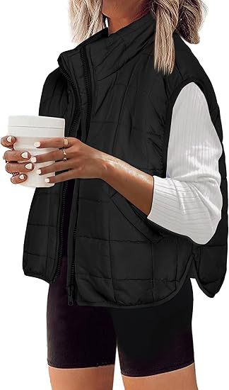 Damen Steppweste mit hohem Kragen und praktischen Seitentaschen WW