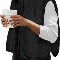 Damen Steppweste mit hohem Kragen und praktischen Seitentaschen WW