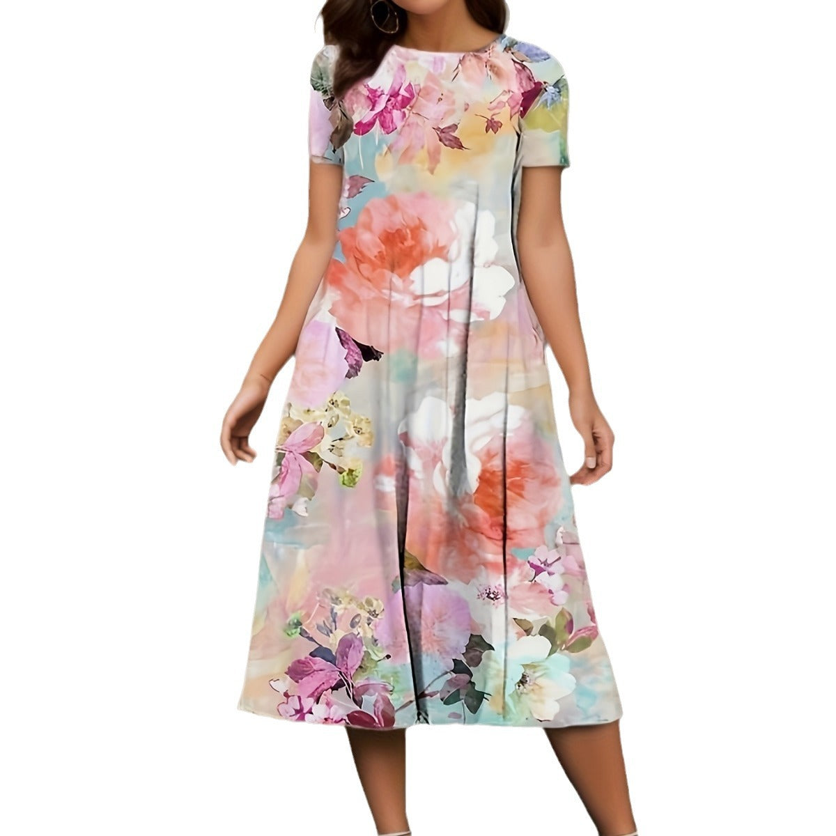 WW | Floraler Print Frühling Sommer Kurzarmkleid