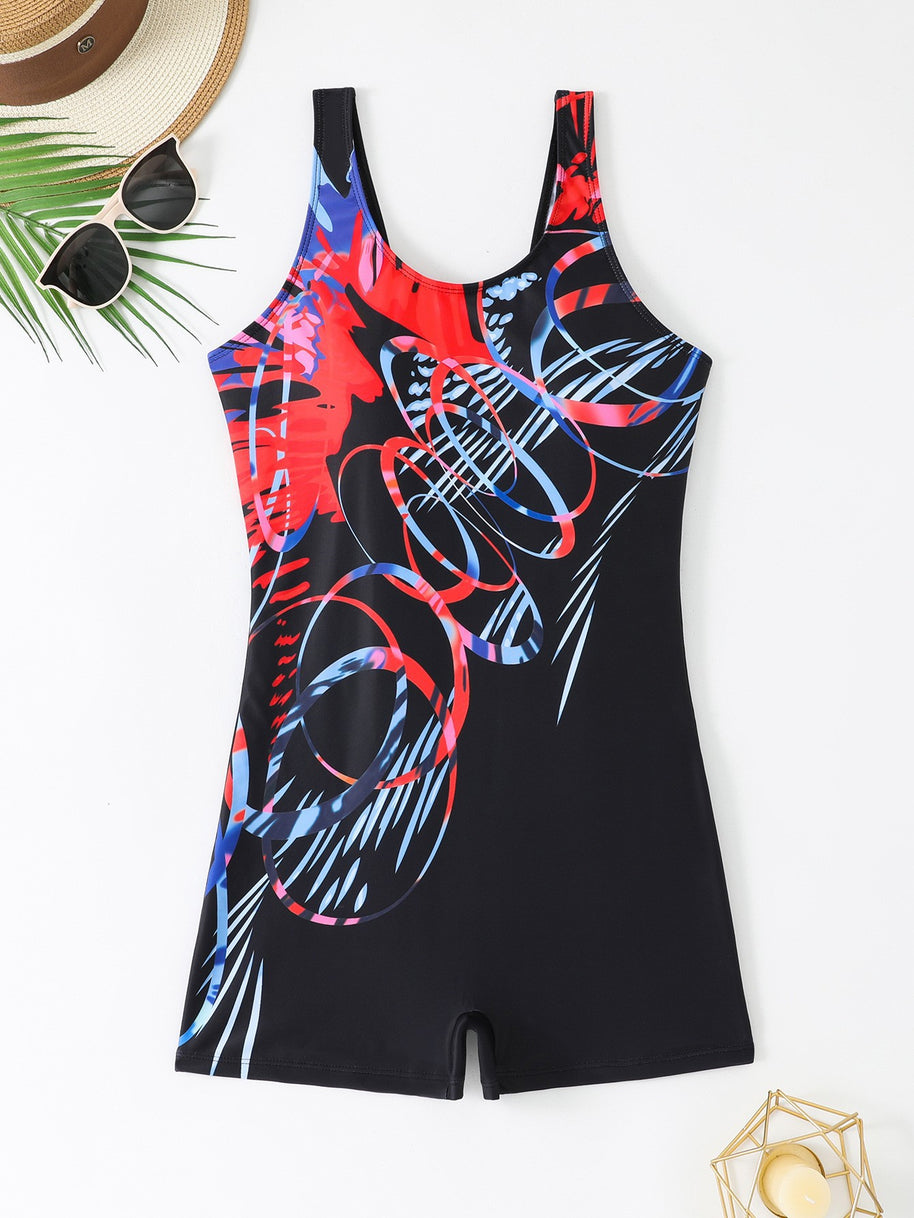 Damen Sportlicher Schwimmanzug mit trendigem grafischen Design und komfortabler Passform WW