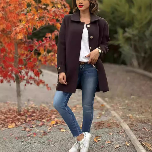 Damen modischer Mantel mit übergroßem Schnitt und praktischen Taschen