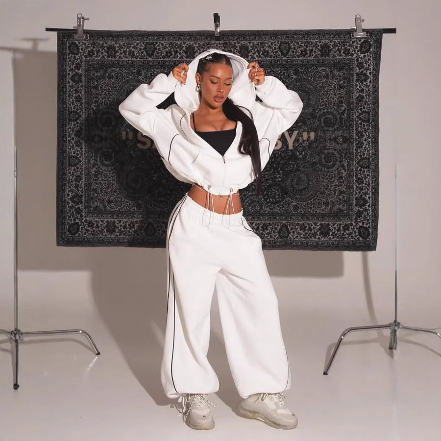 Damen Sportliche Oversized Loungewear mit reflektierenden Details WW