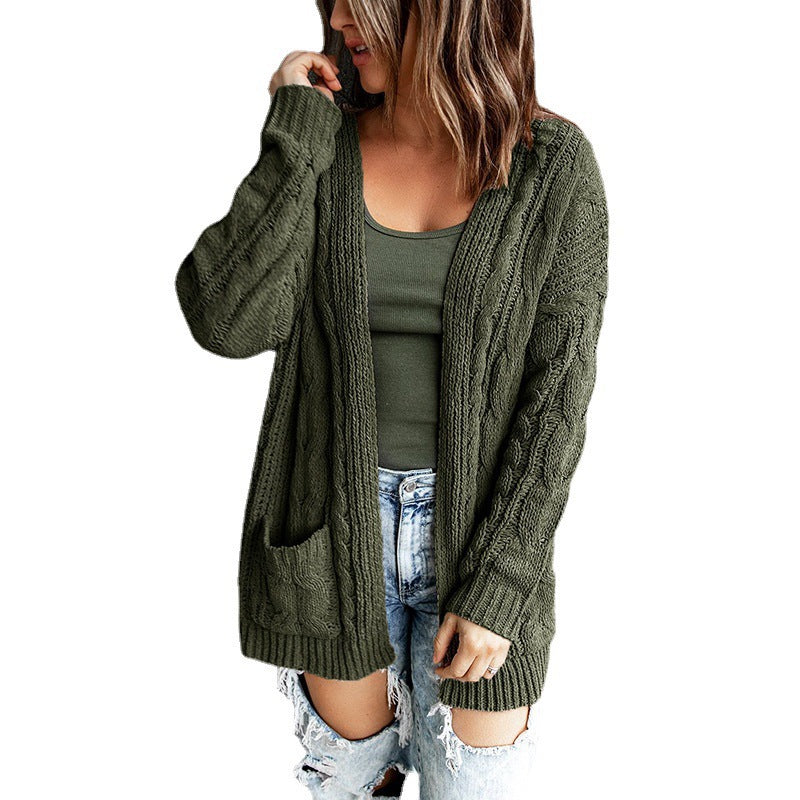Damen Strickjacke im lässigen Oversized-Stil mit offener Front WW