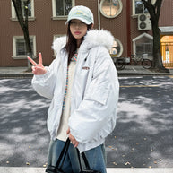 Damen Sportliche Winterjacke mit abnehmbarem Kunstfellkragen und praktischen Taschen WW