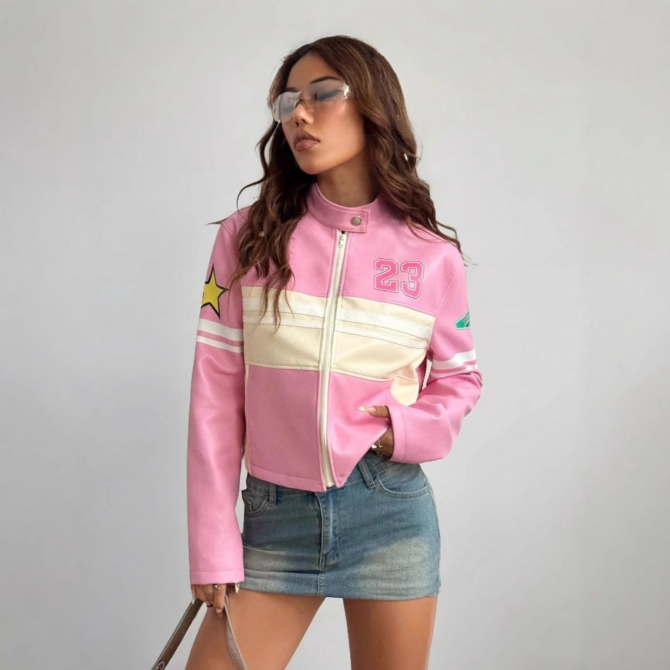 Damen Sportliche Kurzjacke mit detailreichen Applikationen WW