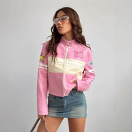 Damen Sportliche Kurzjacke mit detailreichen Applikationen WW