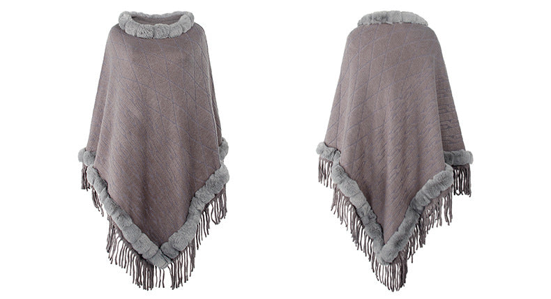 WW | Rundhals-Poncho Einfarbig Cape Stolen