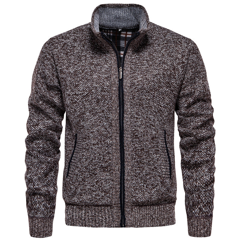 Herren Strickjacke mit hohem Kragen und praktischem Reißverschluss WW