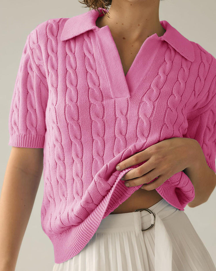 W&W Mode | Polo-Kragen Twist Strickpullover