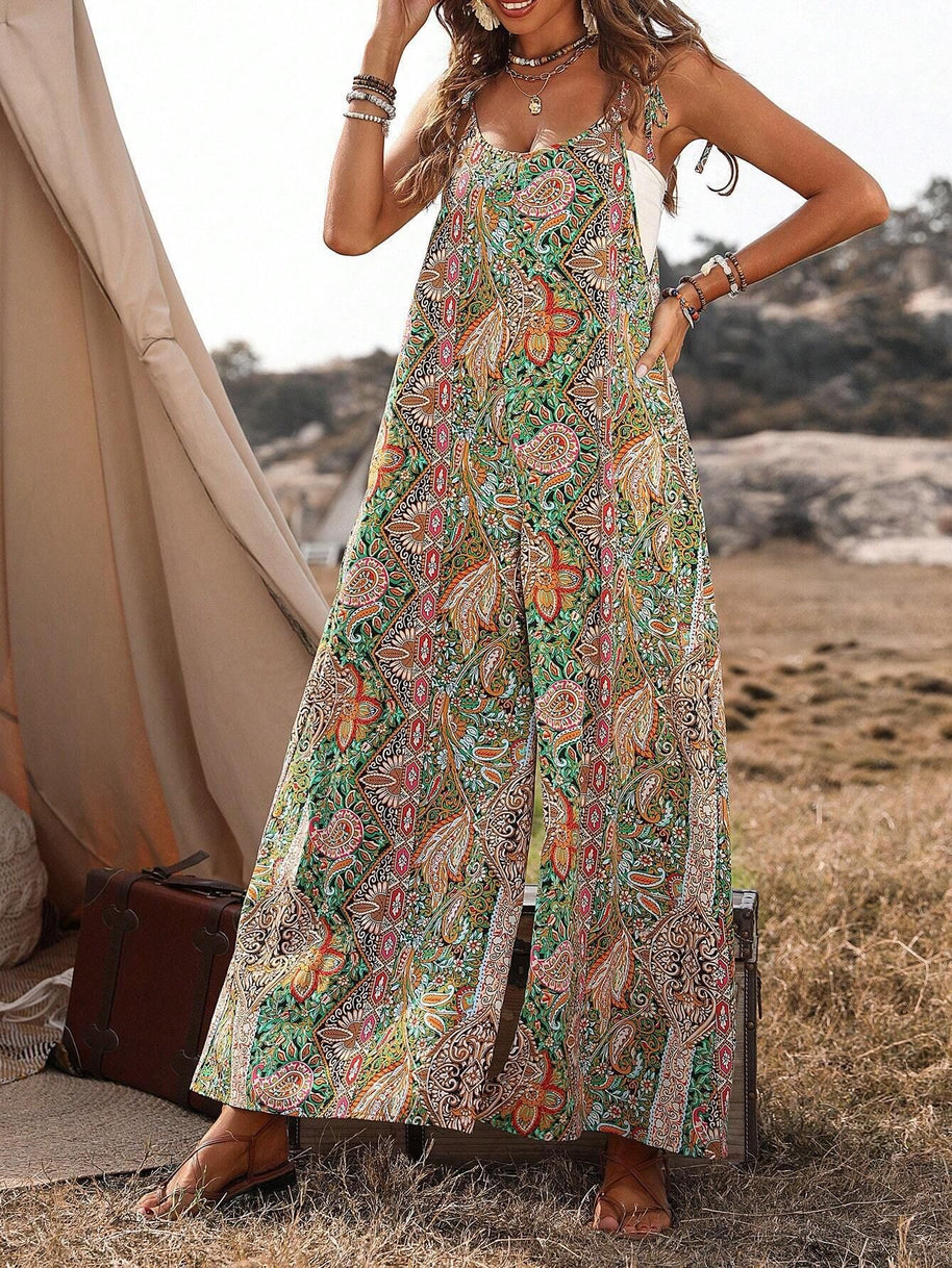Damen Bequemes Maxikleid mit auffälligem Muster WW