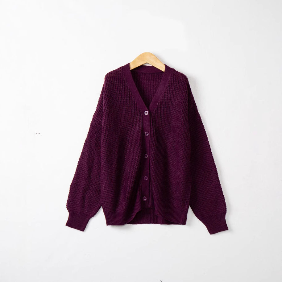 Damen Strickjacke mit strukturiertem Muster und praktischen Knopfdetails WW