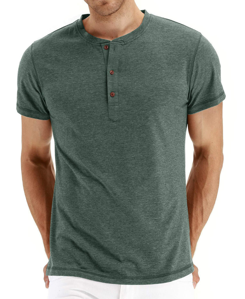 Herren Kurzarmshirt mit modischem Henley-Kragen WW