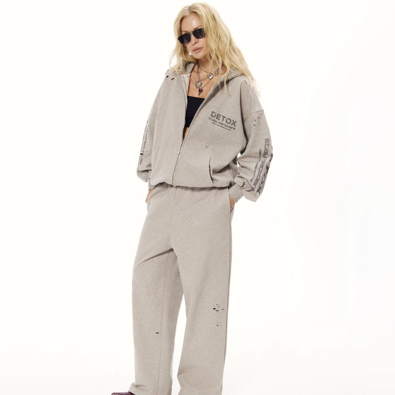 Damen Sportliches Freizeitanzugset mit Kapuzenpullover und bequemen Jogginghosen WW
