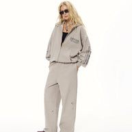 Damen Sportliches Freizeitanzugset mit Kapuzenpullover und bequemen Jogginghosen WW