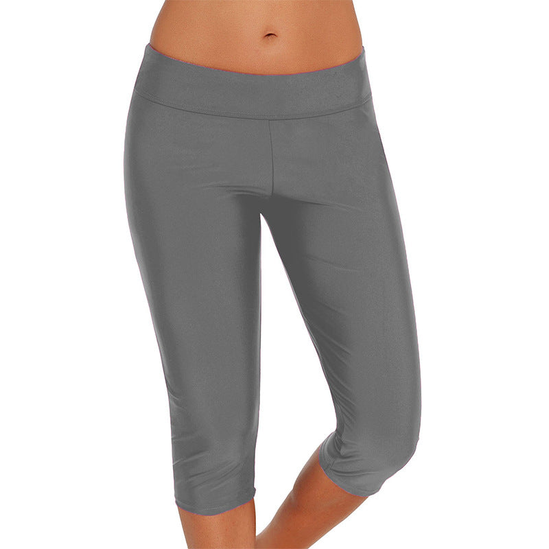 Damen Sportliche 3/4-Leggings mit hohem Bund und atmungsaktivem Material W&W Mode