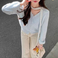 Damen Strickjacke mit dekorativen Spitzen-Details WW