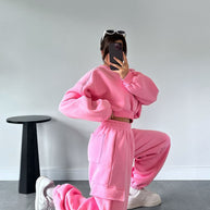 Damen Bequemer Freizeitanzug mit lässigem Schnitt und praktischen Taschen WW