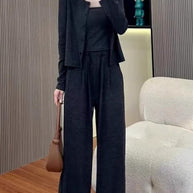 Damen Bequemes und lässiges Strick-Loungewear-Set WW
