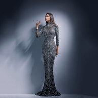 WW | Langärmliges Slim Fit Sexy Langrock Abendkleid