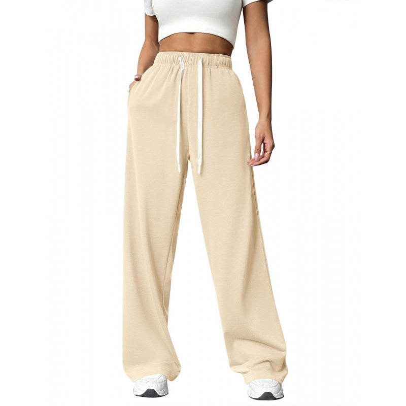 Damen Bequeme und lässige Freizeithose mit weitem Schnitt und elastischem Bund WW