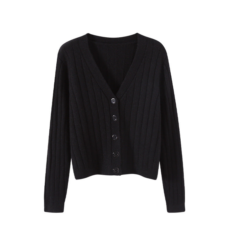 Damen-Kabelstrickpullover mit V-Ausschnitt