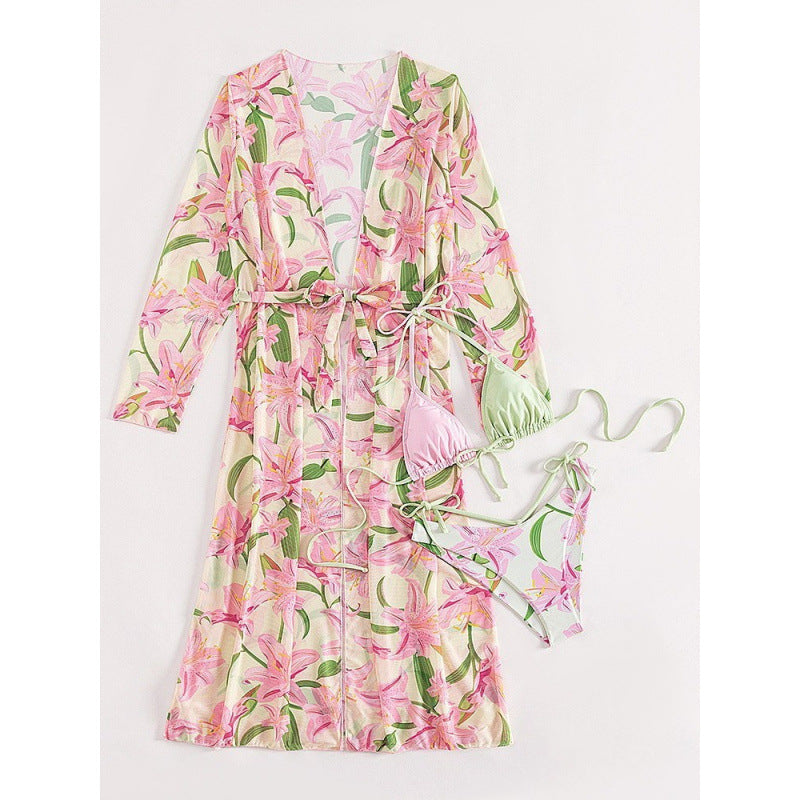 Damen Strandkleid mit floralem Muster und lässigem Schnitt WW