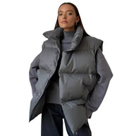 Damen Steppweste mit hohem Kragen und Taschen WW