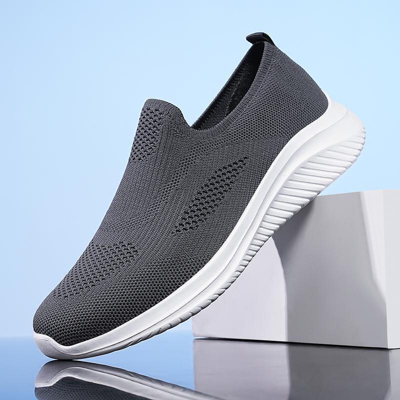 Herren Leichte Slip-On Sport Sneakers mit Atmungsaktivem Strickdesign WW